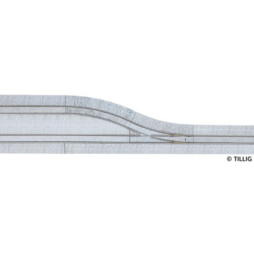 Tillig AKTION 87611 -Straßenbahn Gleis ALI Ausweiche einspurig links - Pflastersteinstruktur